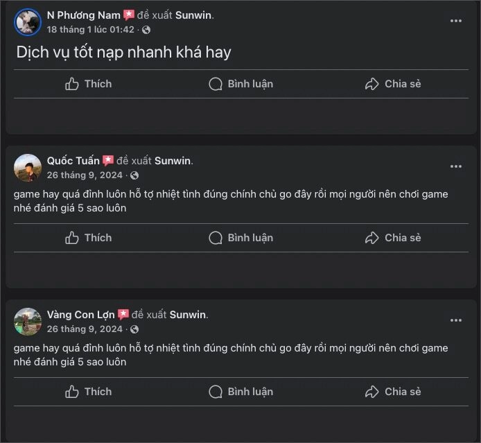 Đánh giá từ người dùng của cổng game tài xỉu